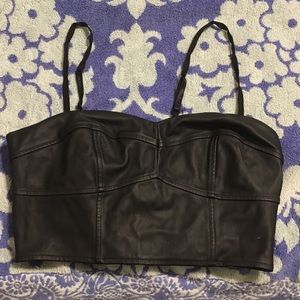 Express Faux Leather Bralette